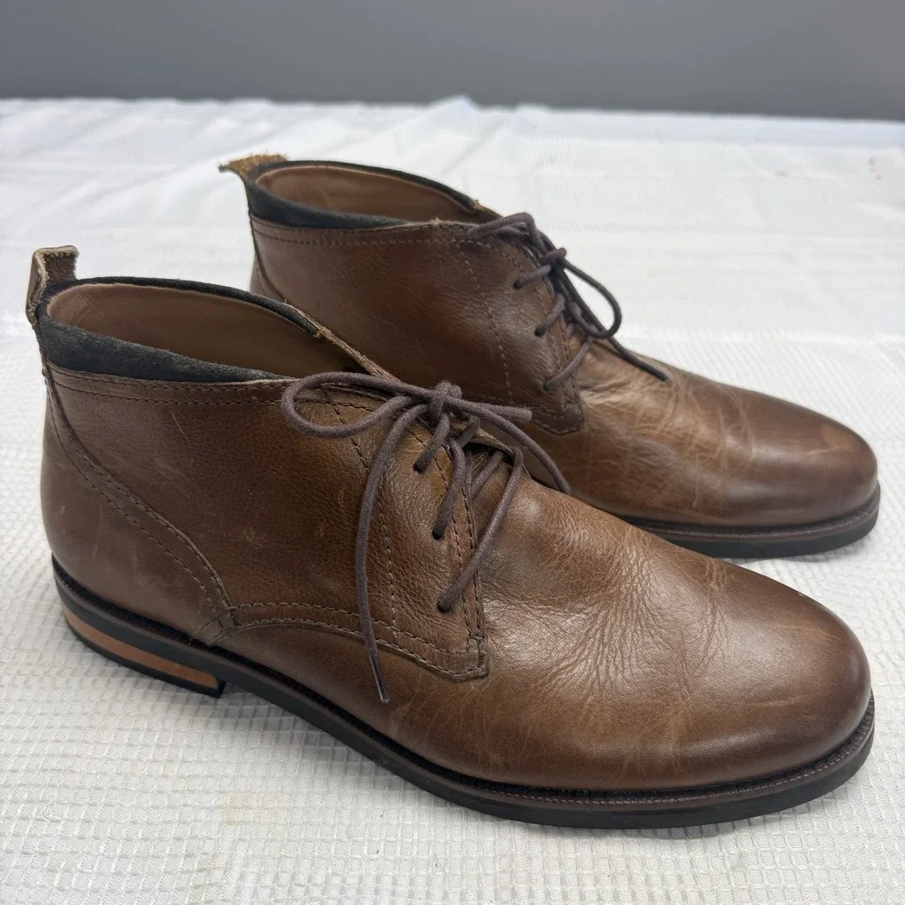 Cole Haan Ogden Stitch Chukka II Mens Brown‎ Leather Boots 10.5M Shoes Ankle
